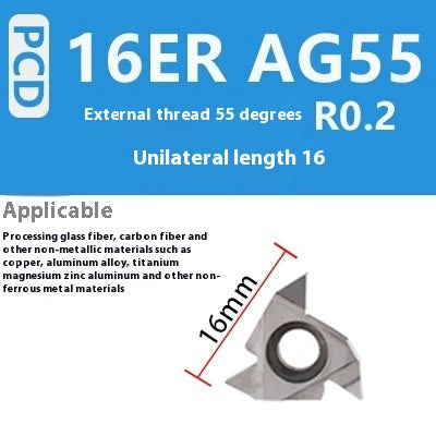 1160-Korea Imported Diamond Threaded Diamond Inserts 16ER/IR A55 AG60PCD Gemstone External Threaded Cutter Grain Shandong Denso Pricision Tools Co.,Ltd.